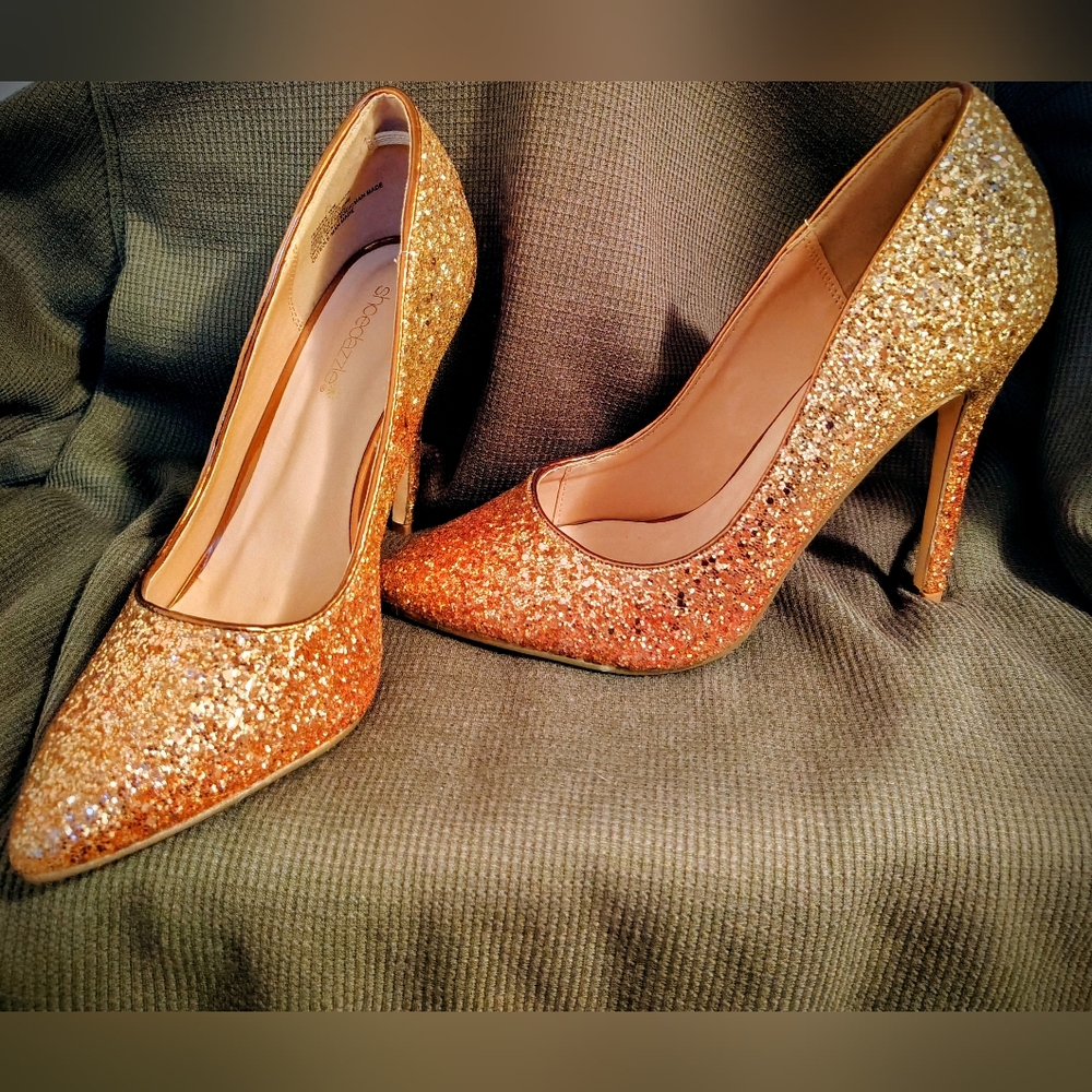 Gold Glitter High Heels